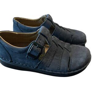 Birkenstock Kids Blue Nubuck Leather Sandals Size 34 Adjustable Strap Kids 2.5-3